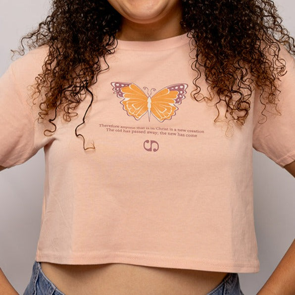 New Creation Crop Tee Pastel Pink